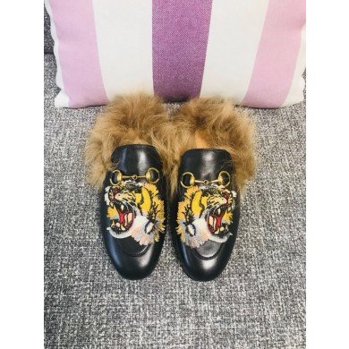 Copy Gucci Princetown Leather Slippers UQ1482