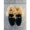 Imitation 1:1 Gucci Princetown Velvet Slippers UQ2435