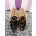 Imitation High Quality Gucci Princetown Velvet Slippers UQ1882