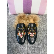 Copy Gucci Princetown Leather Slippers UQ1756