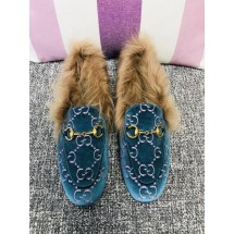 Luxury Gucci Princetown Velvet Slippers UQ0269