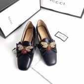 AAA Gucci Leather Ballet Flat with Bow UQ0144