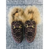 Imitation Gucci Princetown Velvet Slippers UQ0897