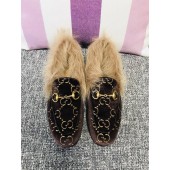 Imitation High Quality Gucci Princetown Velvet Slippers UQ1882